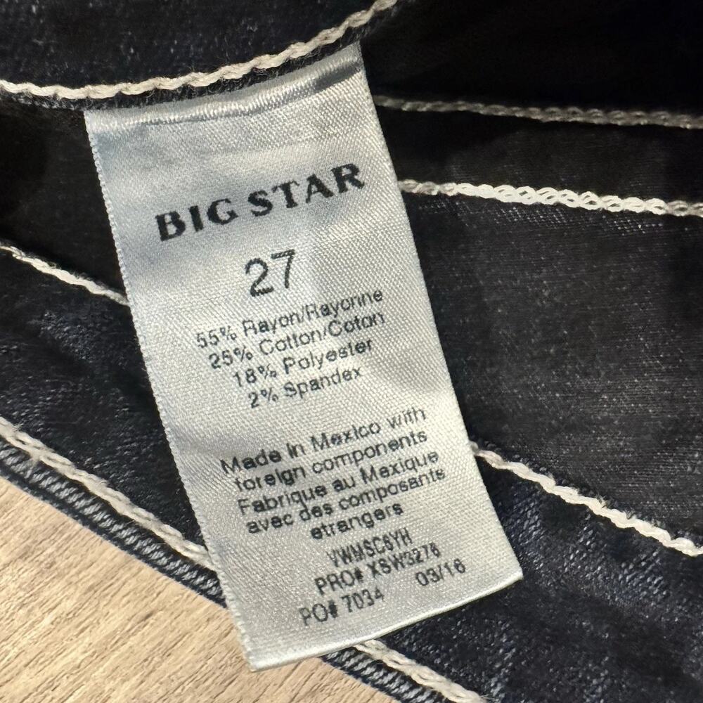 Big Star Maddie Y2K StyleStretch 7/8 Length Jeans Womens Size 27w Dark Blue - Picture 4 of 6